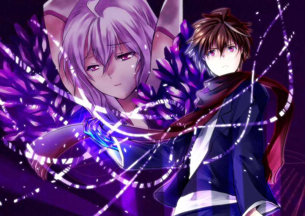 10s, 1boy, 1girl, bad_id, bad_pixiv_id, brown_hair, guilty_crown, ouma_shuu
