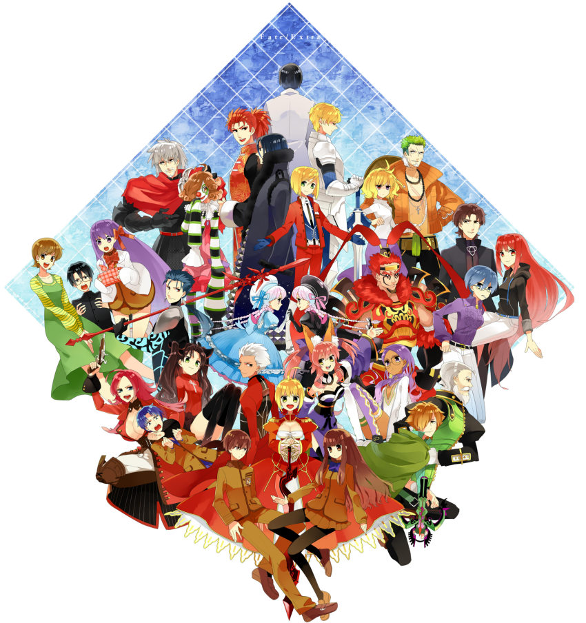 10s, 6+boys, 6+girls, aestus_estus, ahoge, alice_(fate), aozaki_aoko, aozaki_touko