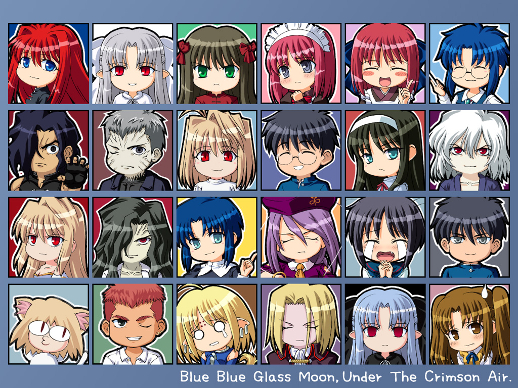 00s, 6+boys, 6+girls, aozaki_aoko, arcueid_brunestud, arima_miyako, blonde_hair, chaccu