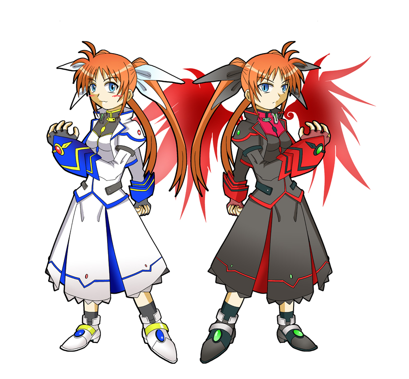 00s, 1girl, alternate_costume, bubusan, dual_persona, lyrical_nanoha, magical_girl, mahou_shoujo_lyrical_nanoha