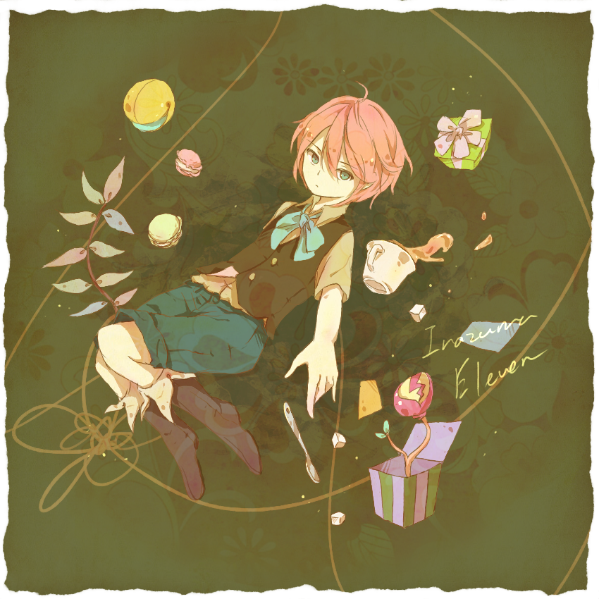 1boy, alternate_hairstyle, aqua_eyes, bad_id, bad_pixiv_id, copyright_name, cup, food