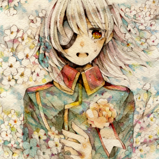 1boy, brown_eyes, eyepatch, flower, ichiko_(hanakasu), inazuma_eleven, inazuma_eleven_(series), male_focus