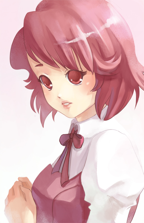 1girl, aoba_tsugumi, elise_trinh, female_focus, kannagi, lips, red_eyes, red_hair