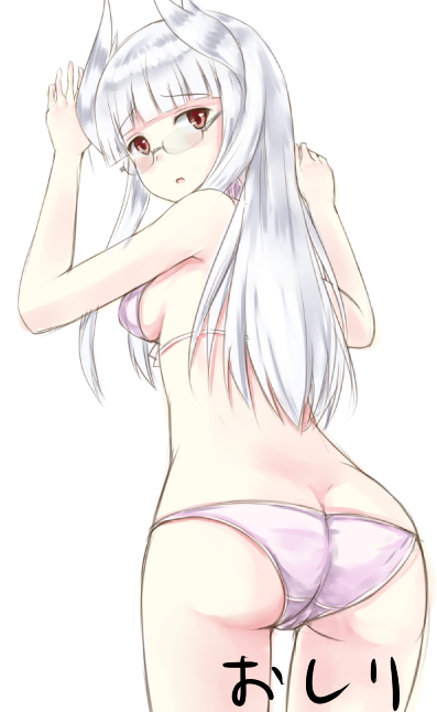 1girl, :o, animal_ears, ass, bad_id, bad_pixiv_id, blush, bra