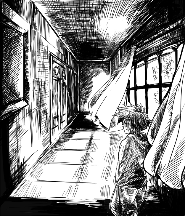 1boy, ahiru_pyaan, child, comic, curtains, emiya_kiritsugu, fate/zero, fate_(series)