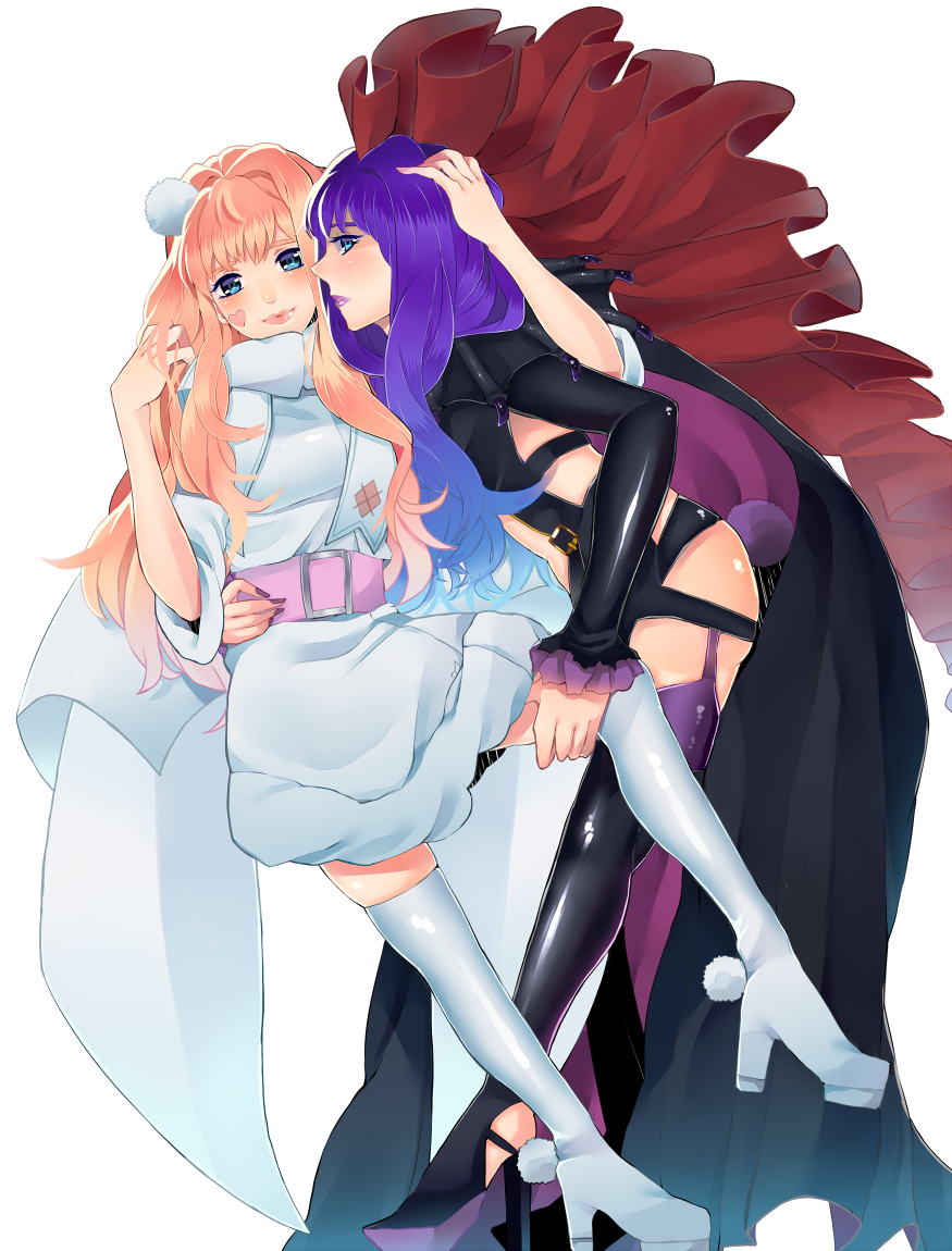 boots, coat, dual_persona, high_heels, macross, macross_frontier, macross_frontier:_itsuwari_no_utahime, orange_hair