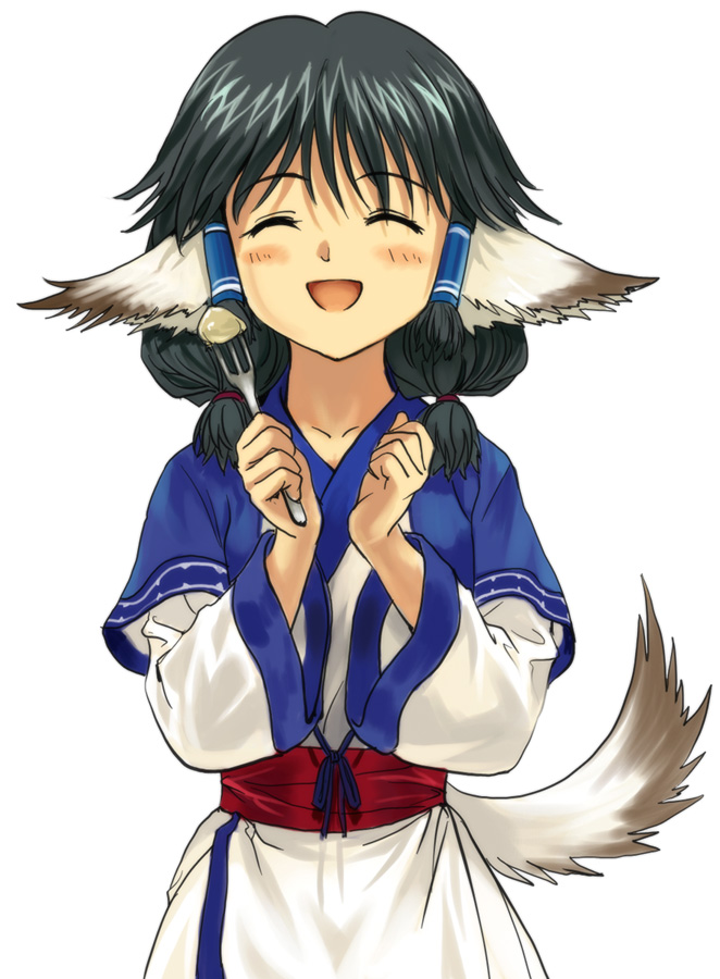 00s, 1girl, animal_ears, aruruu, black_hair, blush, closed_eyes, dog_ears