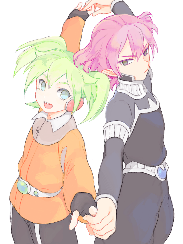 2boys, alpha_(inazuma_eleven), bad_id, bad_pixiv_id, baggy_pants, belt, fei_rune, fey_rune