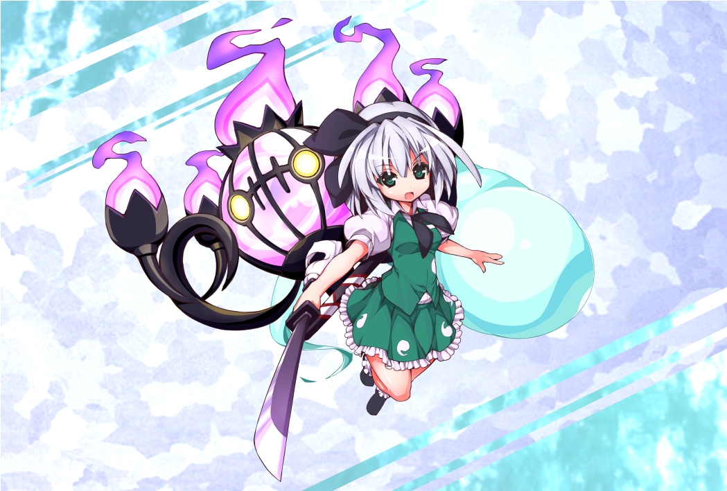 10s, 1girl, chandelure, female_focus, gen_5_pokemon, glowing, glowing_eyes, green_eyes