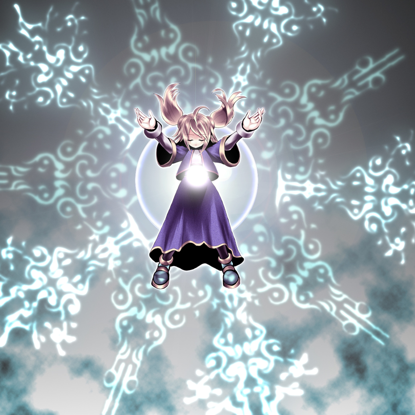 blonde_hair, closed_eyes, gundemonium, hadakamieru, highres, lotus_(gundemonium), skirt, twintails