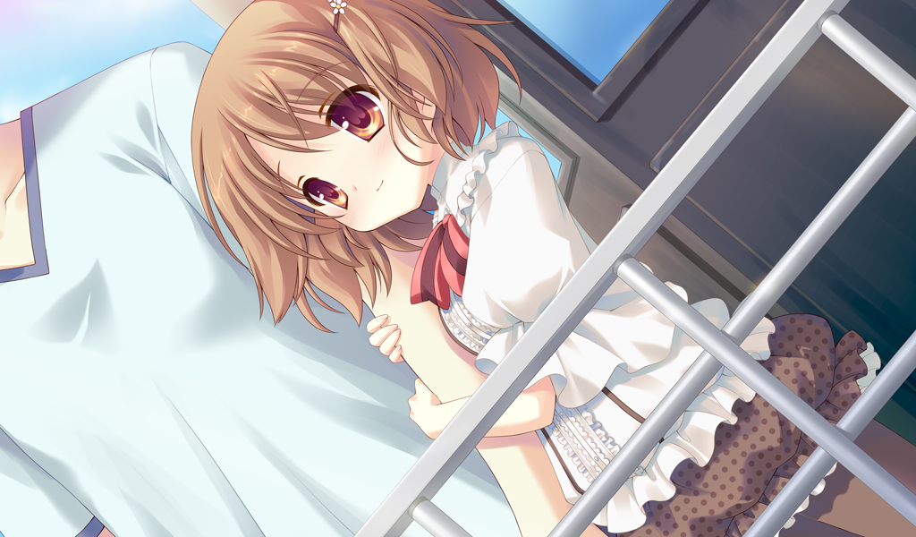 1boy, 1girl, arm_hug, bow, brown_eyes, brown_hair, bubble_skirt, dutch_angle