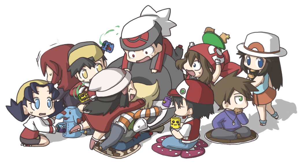 00s, 1990s_(style), baseball_cap, black_hair, blue_oak, blue_oak_(pokemon_rgby), brendan_(pokemon), brown_hair