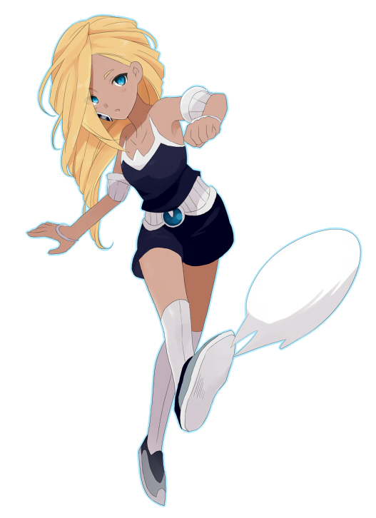 1girl, adapted_uniform, bad_id, bad_pixiv_id, ball, barufoa, blonde_hair, blue_eyes, female_focus, hair_over_one_eye, inazuma_eleven, inazuma_eleven_(series), inazuma_eleven_go, inazuma_eleven_go_chrono_stone, kicking, long_hair, protocol_omega, reiza, solo