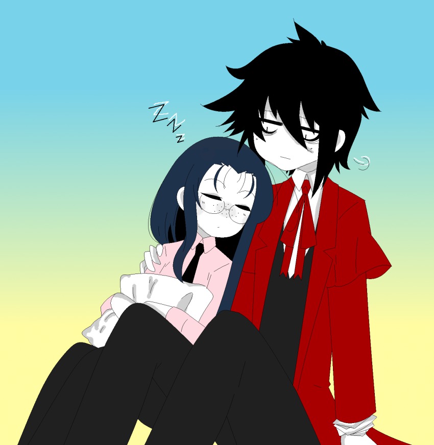 1boy, ahoge, alucard_(castlevania), alucard_(hellsing), dhampir, formal_clothes, freckles, glasses