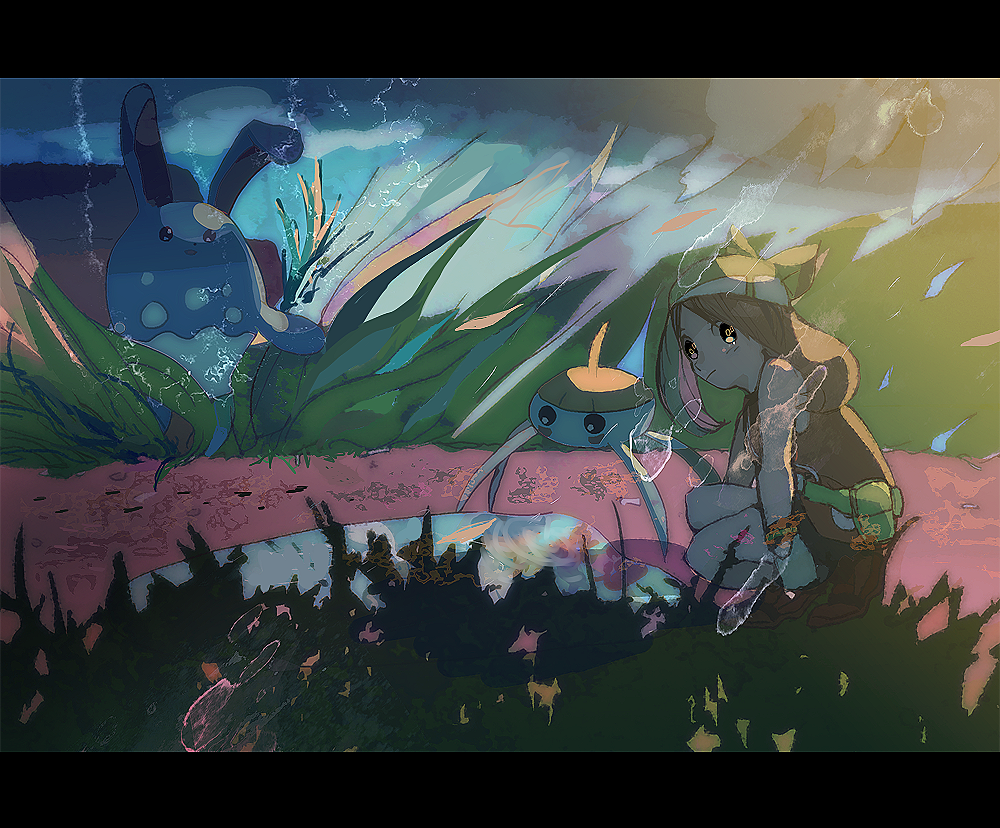 00s, 1girl, azumarill, bad_id, bad_pixiv_id, bandana, brown_hair, gen_2_pokemon