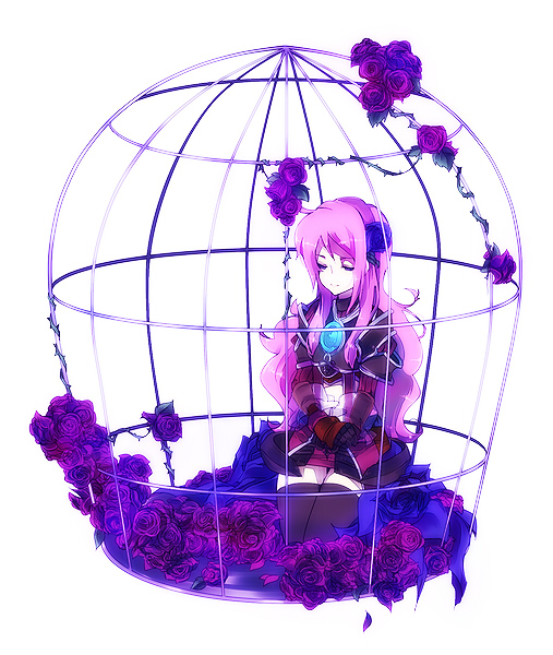 1girl, armor, ashley_(luminous_arc), flower, luminous_arc, luminous_arc_3, pink_hair, rose