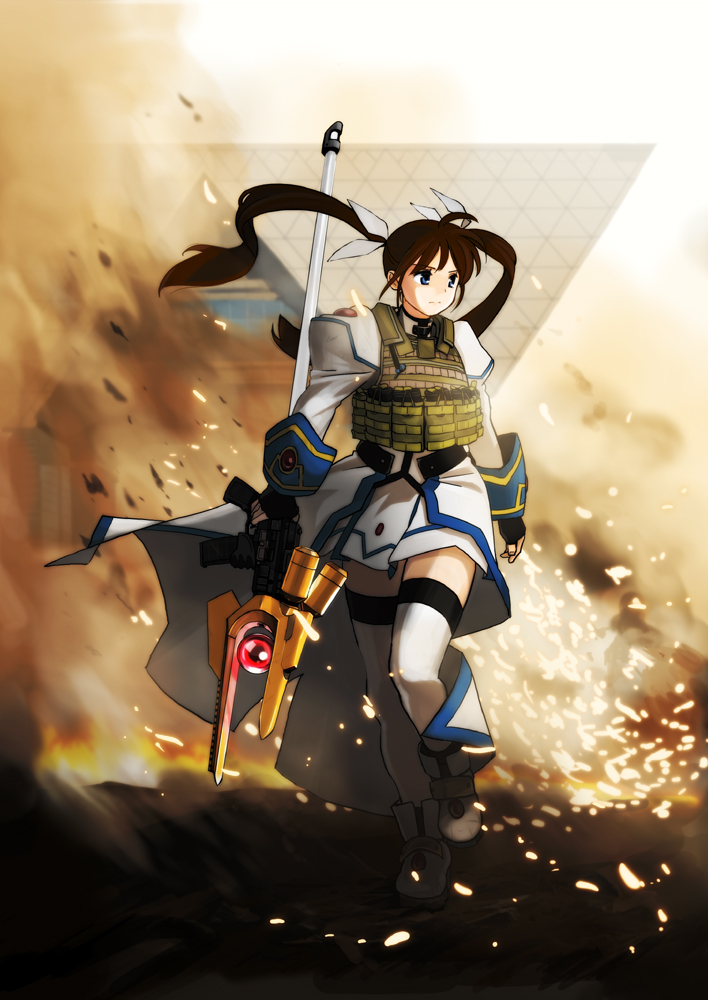 1girl, akai_sashimi, alternate_weapon, blue_eyes, brown_hair, call_of_duty, call_of_duty:_modern_warfare_2, comiket