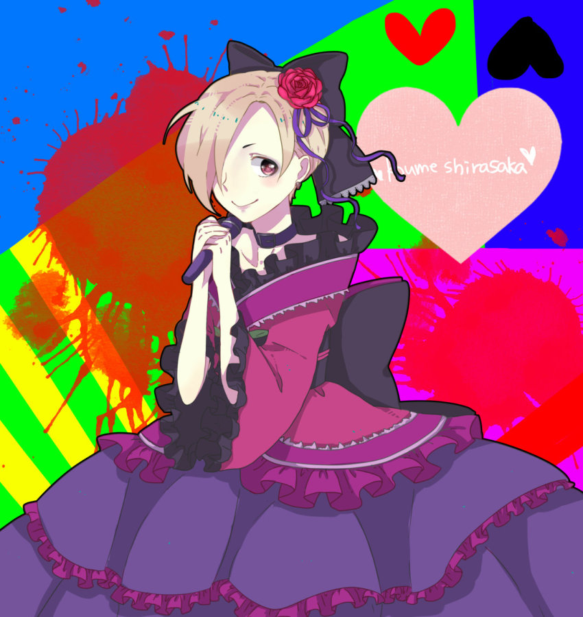 10s, 1girl, bad_id, bad_pixiv_id, blonde_hair, blush, bow, character_name