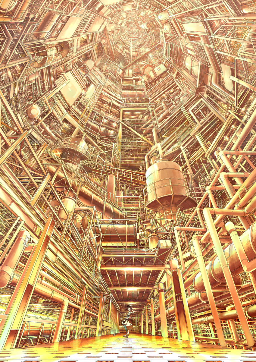 absurdres, androgynous, gender_request, gloves, grand_scale, hat, highres, indoors