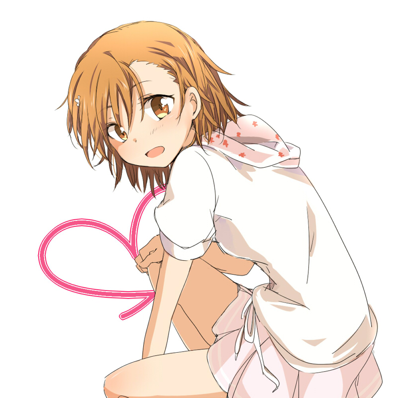 aohane_riko, bad_id, bad_nicoseiga_id, brown_eyes, brown_hair, casual, hair_ornament, hairpin, misaka_mikoto, skirt, solo, toaru_kagaku_no_railgun, toaru_majutsu_no_index