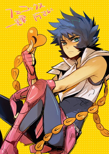 1boy, armor, katori, katori_(katokichi), lowres, male_focus, phoenix_ikki, saint_seiya