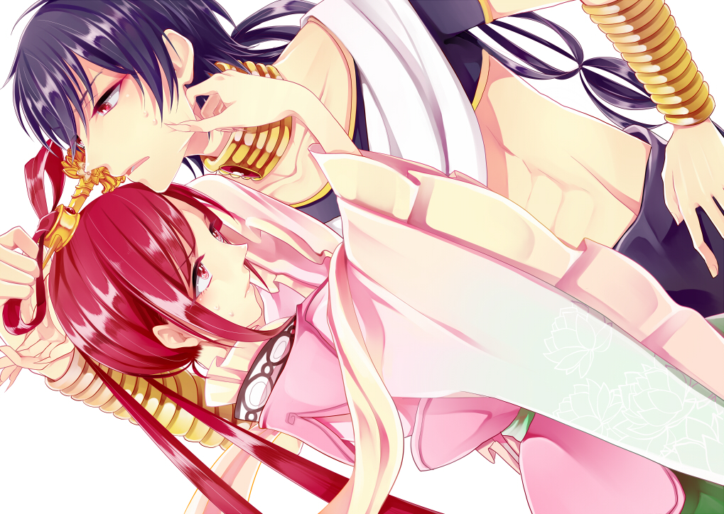 1boy, 1girl, abs, bad_id, bad_pixiv_id, black_hair, braid, chinese_clothes