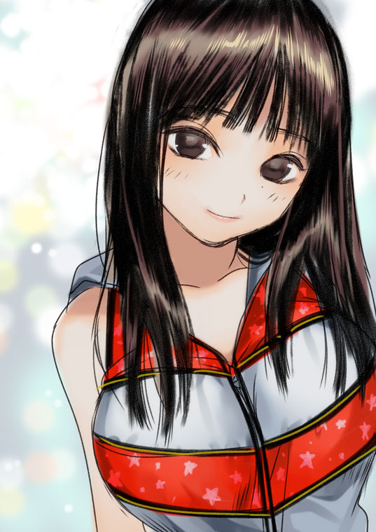 1girl, brown_eyes, brown_hair, female_focus, fukumura_mizuki, long_hair, looking_at_viewer, morning_musume