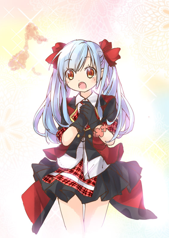 10s, 1girl, akb0048, blue_hair, blush, cyborg, female_focus, gloves