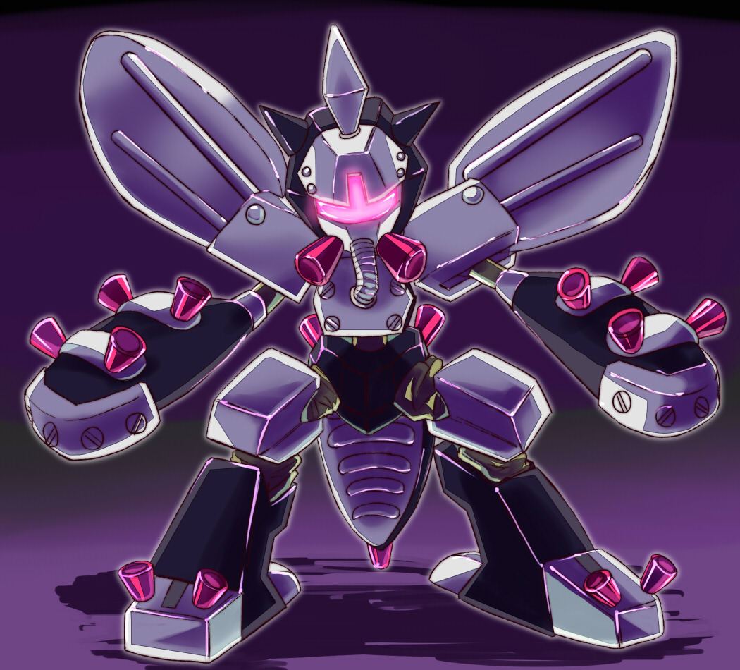 bad_id, bad_pixiv_id, belzelga, glowing, horns, medarot, no_hands, no_humans