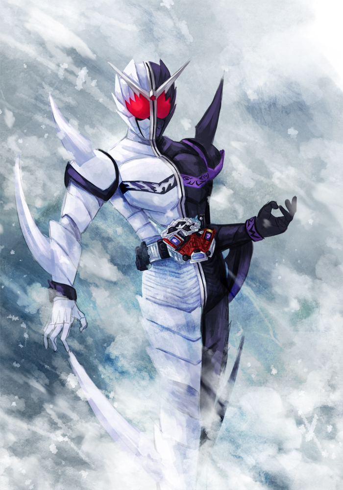 1boy, armor, bad_id, bad_pixiv_id, belt, kacyu, kamen_rider, kamen_rider_double