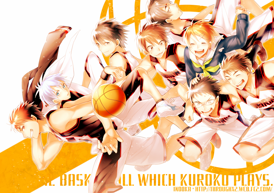 1girl, 6+boys, aida_riko, bad_id, bad_pixiv_id, ball, basketball, basketball_(object)