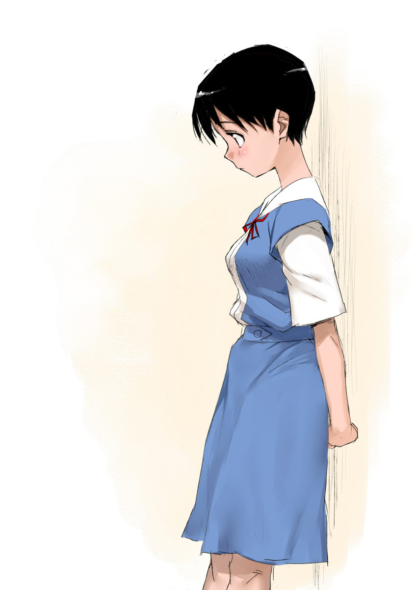 1girl, black_hair, blush, dokunari, female_focus, genderswap, genderswap_(mtf), highres