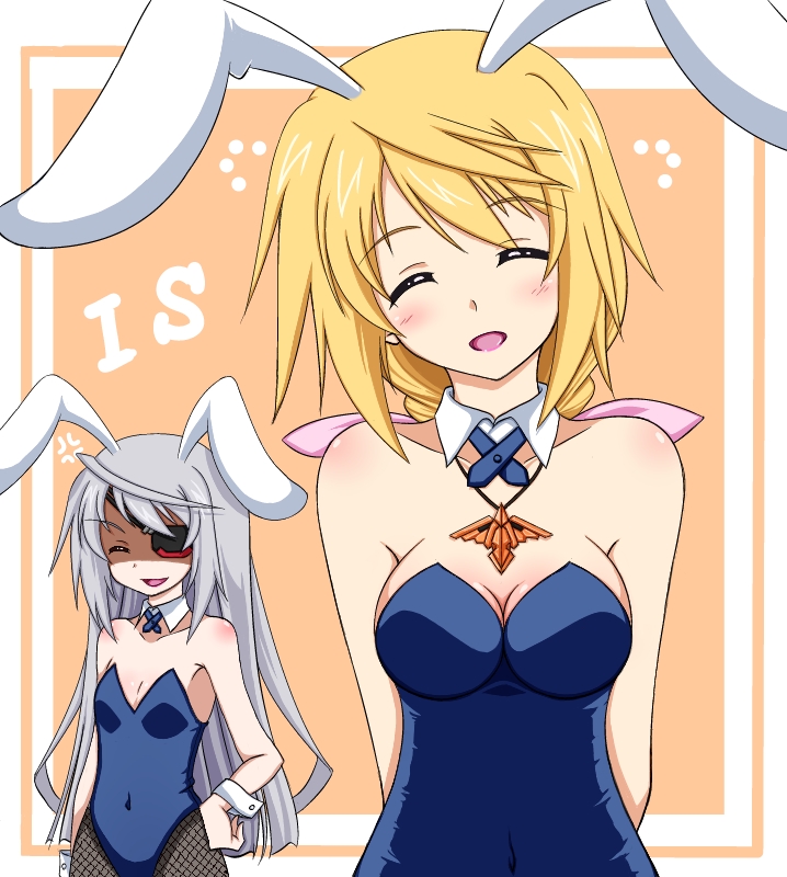 10s, 2girls, :d, ^_^, ahoge, anger_vein, animal_ears, armpits