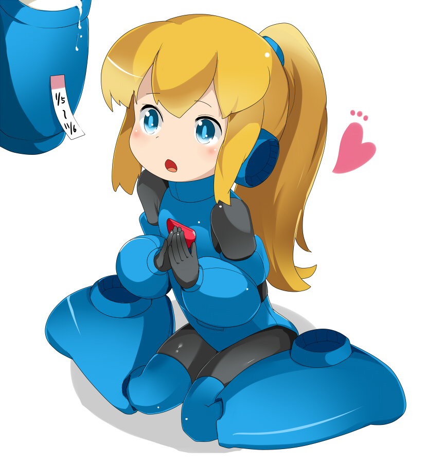 1girl, armor, blonde_hair, blue_eyes, blush, bodysuit, female_focus, gloves