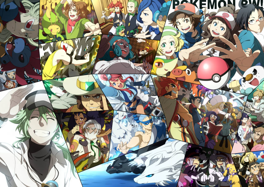10s, 6+boys, 6+girls, absolutely_everyone, adventure_kajiya04, alder_(pokemon), professor_juniper, bad_id
