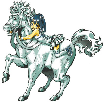 00s, 1girl, bad_id, bad_pixiv_id, blue_eyes, blue_hair, cheerleader, d:, eyeshield_21, horse, horseback_riding, lowres, n-tomo, open_mouth, pleated_skirt, ponytail, riding, skirt, sweat, thighhighs, wakana_koharu, white_theme, white_thighhighs