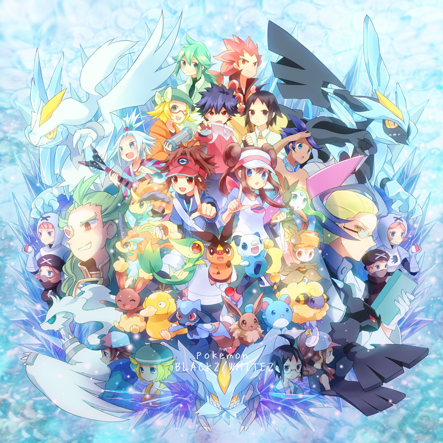 10s, 6+boys, 6+girls, alder_(pokemon), bianca_(pokemon), blue_hair, book, brad_(pokemon)