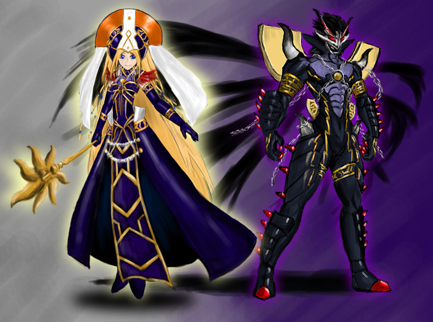 1girl, divine_grace_-_northwemko, duel_monster, garlandolf_-_king_of_destruction, long_hair, tagme, very_long_hair, yu-gi-oh!