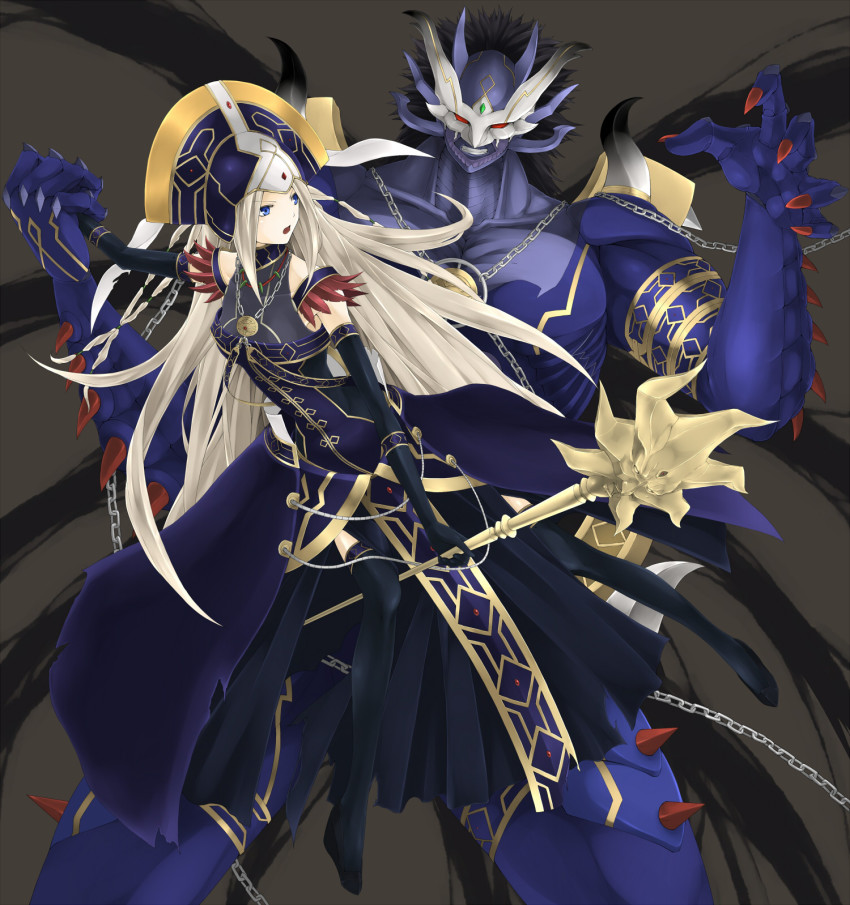 1girl, divine_grace_-_northwemko, duel_monster, garlandolf_-_king_of_destruction, highres, long_hair, rr_(rr2), tagme