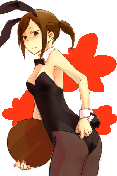 1girl, animal_costume, animal_ears, armpits, ass, atlus, bad_id, bad_pixiv_id