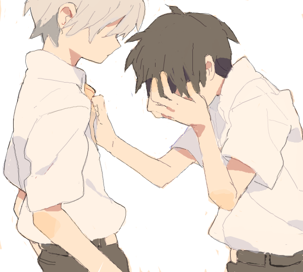 2boys, bad_drawr_id, bad_id, brown_hair, drawr, ikari_shinji, male_focus, multiple_boys