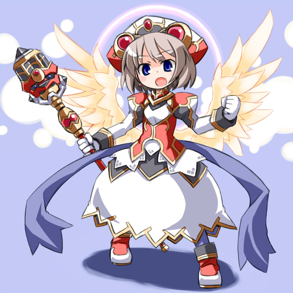 1girl, blue_eyes, female_focus, hat, kugelschreiber, nanjouin_kiriko, open_mouth, shinrabanshou