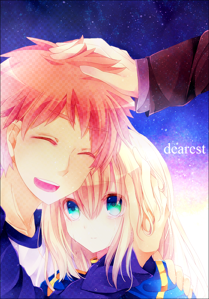 1girl, 2boys, ahoge, ajuvyrvosjfj, artoria_pendragon_(fate), bad_id, bad_pixiv_id, blonde_hair