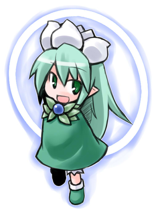 1girl, female_focus, flower, green_eyes, green_hair, green_theme, hanahime_kaguya, kugelschreiber