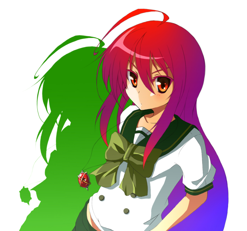 1girl, alastor_(shakugan_no_shana), highres, jewelry, long_hair, necklace, pendant, red_eyes