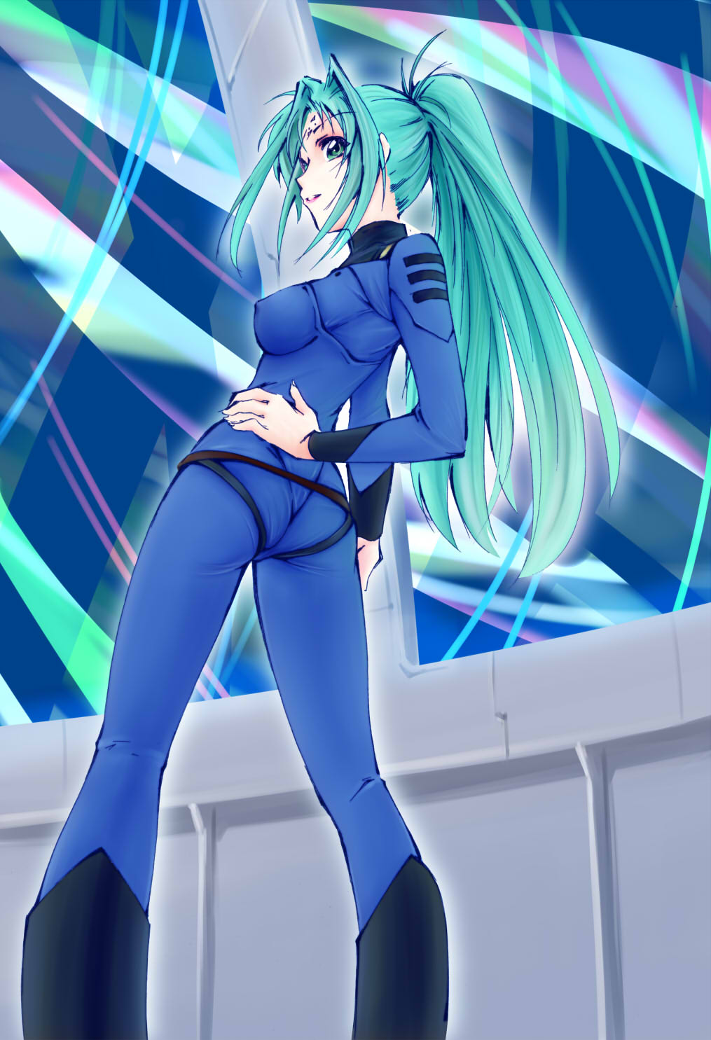 00s, 1girl, ass, breasts, cosplay, covered_erect_nipples, female_focus, foreshortening