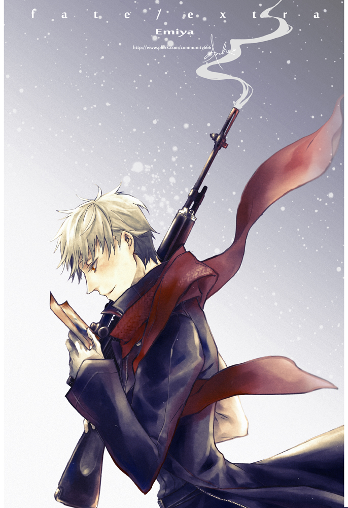 10s, 1boy, archer_(fate), bad_id, bad_pixiv_id, coat, community666, copyright_name