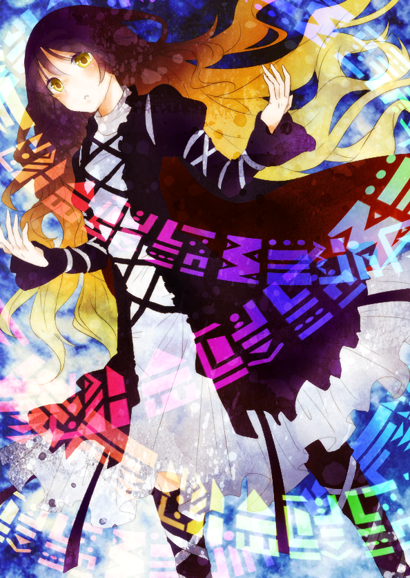 1girl, 817nono, bad_id, bad_pixiv_id, blonde_hair, female_focus, gradient_hair, hijiri_byakuren