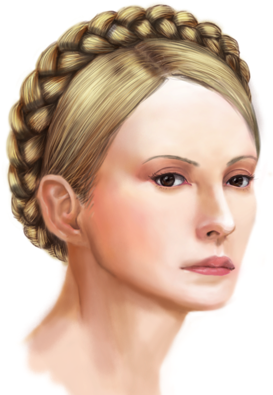 1girl, blonde_hair, braid, brown_eyes, crown_braid, dotechin, eyeshadow, female_focus