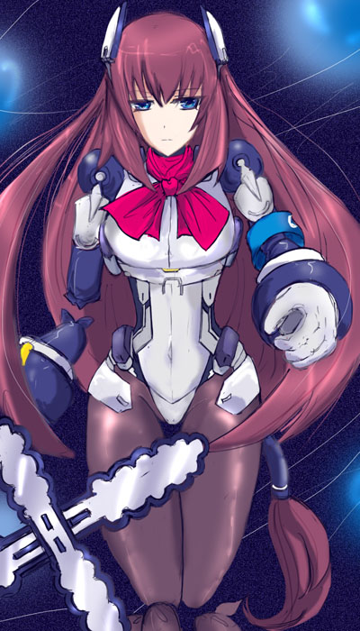 1girl, f_walsingham, female_focus, kyoukaisenjou_no_horizon, long_hair, looking_at_viewer, prosthesis, puppet, red_hair, reed_(makuri_reed), solo